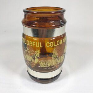 Vintage Colorful Colorado Siesta Ware Wood Handle Brown Glass Mug Cup